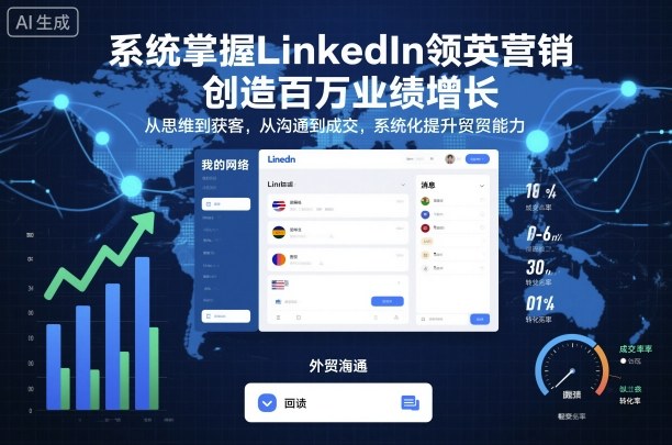 系统掌握LinkedIn领英营销,创造百万业绩增长,从思维到获客,从沟通到成交,系统化提升外贸能力-吾爱创业网