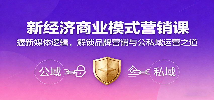 新经济商业模式营销课,握新媒体逻辑,解锁品牌营销与公私域运营之道-吾爱创业网