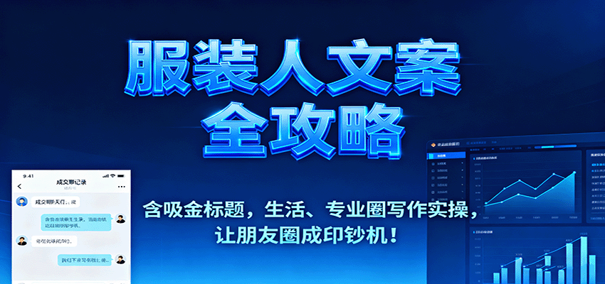 服装人文案全攻略,含吸金标题,生活、专业圈写作实操,让朋友圈成印钞机!-吾爱创业网
