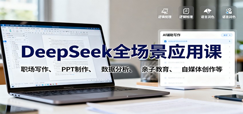 DeepSeek全场景应用课：职场写作、 PPT制作、数据分析、亲子教育、自媒体创作等-吾爱创业网