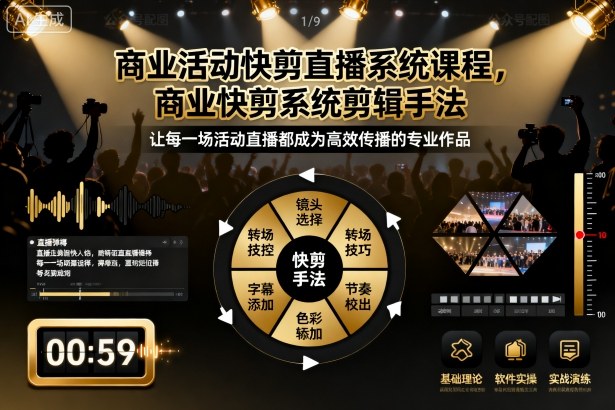 商业活动快剪直播系统课程,商业快剪系统剪辑手法-吾爱创业网