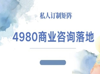 4980商业咨询师落地课程-ip运营高客单教程-吾爱创业网