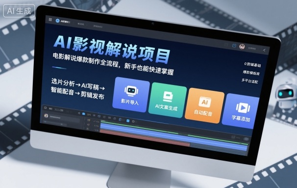 AI影视解说项目，电影解说爆款制作全流程，新手也能快速掌握-吾爱创业网