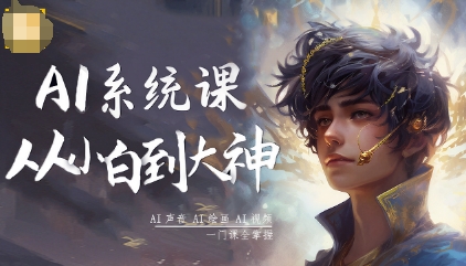 AI系统课程，从小白到大神系统学AI，AI声音-AI绘画-AI视频一门课全掌握-吾爱创业网