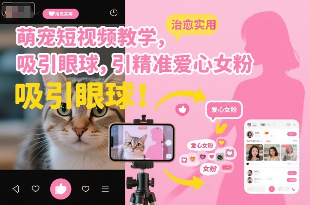 萌宠短视频教学,吸引眼球,引精准爱心女粉-吾爱创业网