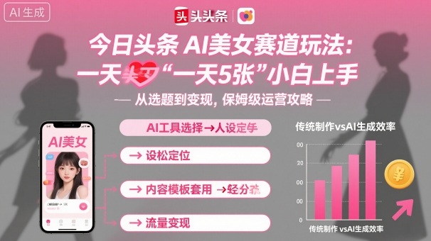 今日头条AI美女赛道玩法,一天轻松5张,小白轻松上手-吾爱创业网