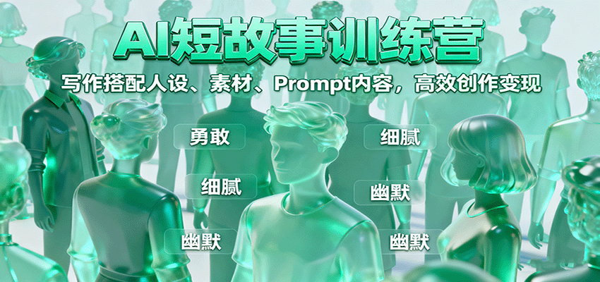AI短故事训练营:写作搭配人设、素材、Prompt内容,高效创作变现-吾爱创业网