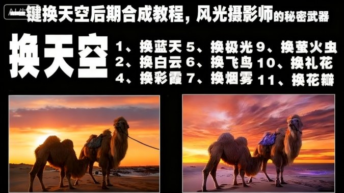 一键换天空后期合成教程,风光摄影师的秘密武器-吾爱创业网