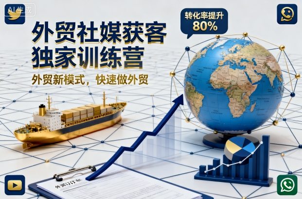 外贸社媒获客独家训练营，外贸新模式，快速做外贸-吾爱创业网