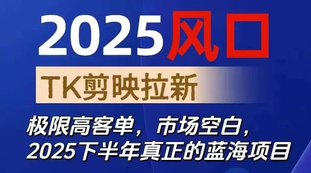 2025风口TK剪映capcut拉新项目,极限高客单,市场空白,2025下半年真正的蓝海项目-吾爱创业网