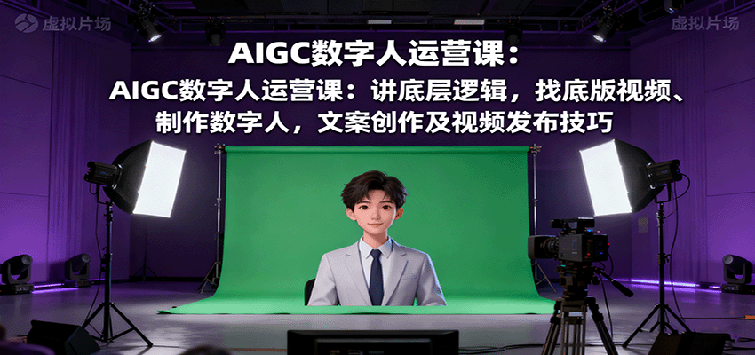 AIGC数字人运营课：讲底层逻辑，找底版视频、制作数字人，文案创作及视频发布技巧-吾爱创业网