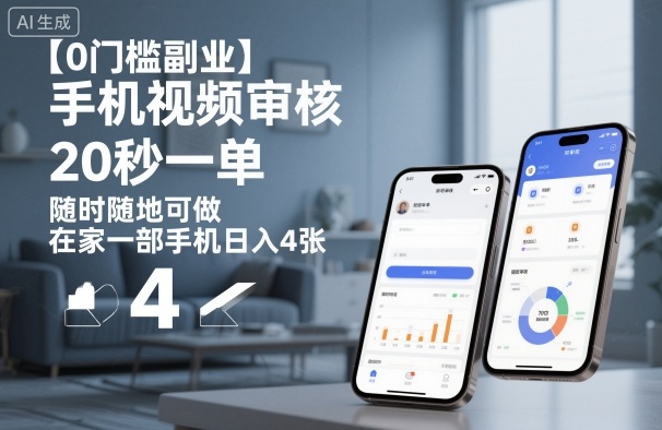 【0门槛副业】手机视频审核,20秒一单,随时随地可做,在家一部手机日入4张【揭秘】-吾爱创业网