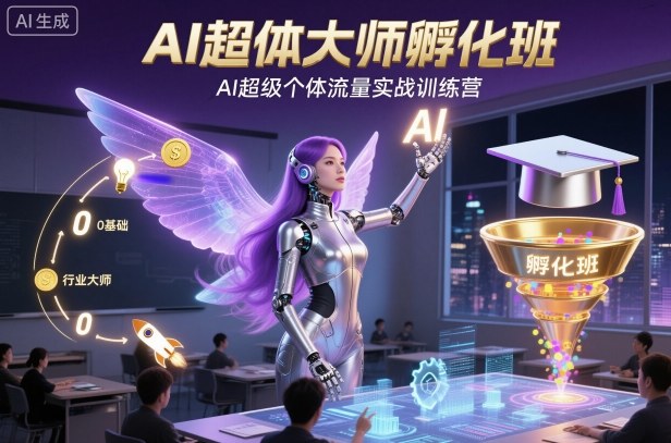 AI超体大师孵化班，AI超级个体流量实战训练营-吾爱创业网