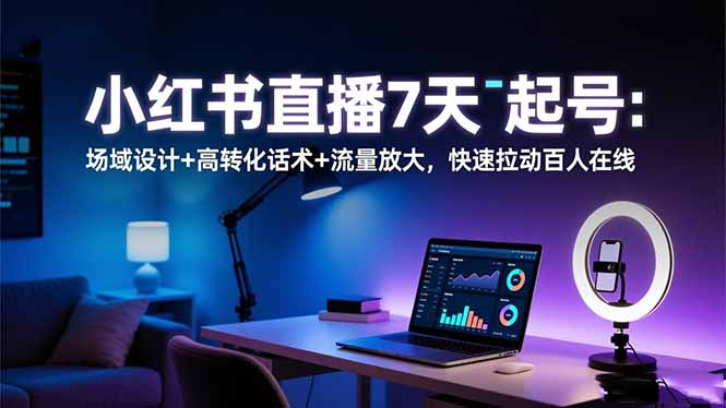 (16537期)小红书直播7天起号:场域设计+高转化话术+流量放大,快速拉动百人在线-吾爱创业网