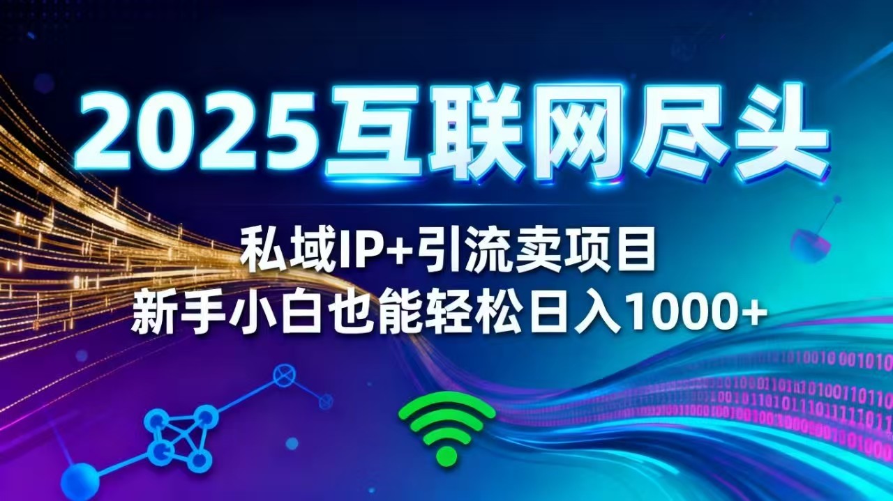 (16485期)2025网创尽头王炸项目!私域 IP + 精准引流,新手小白在家躺赚日入 1000+-吾爱创业网