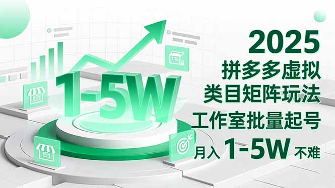(16548期)2025 拼多多虚拟类目矩阵玩法,工作室批量起号,月入 1-5W 不难-吾爱创业网
