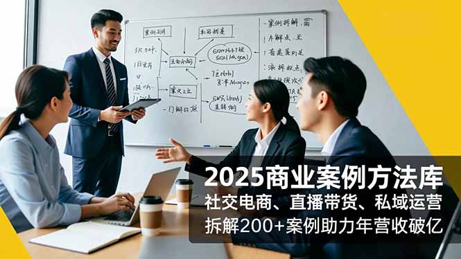 (16713期)2025商业案例方法库,社交电商、直播带货、私域运营,拆解200+案例助力年营收破亿-吾爱创业网