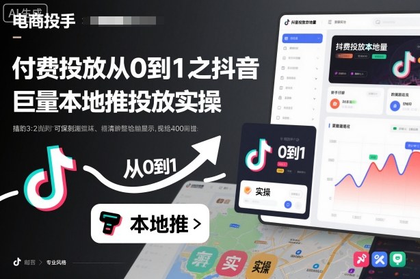 付费投放从0到1之抖音巨量本地推投放实操-吾爱创业网