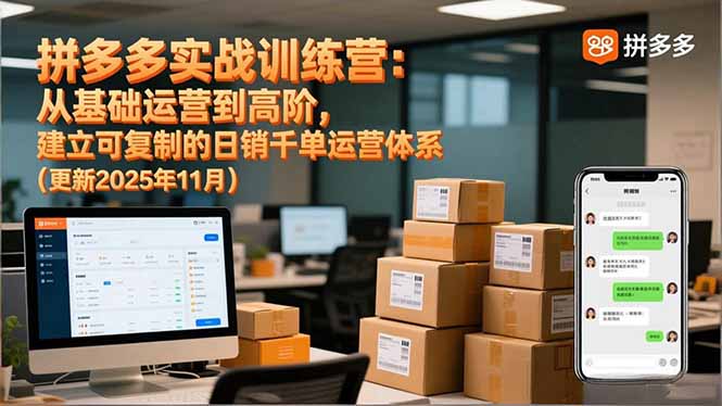 （16700期）拼多多实战训练营：从基础运营到高阶，建立可复制的日销千单运营体系（更新11月）-吾爱创业网