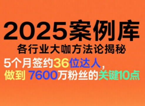 2025案例库,收录各行业大咖的方法论,各行业大咖方法论揭秘-吾爱创业网