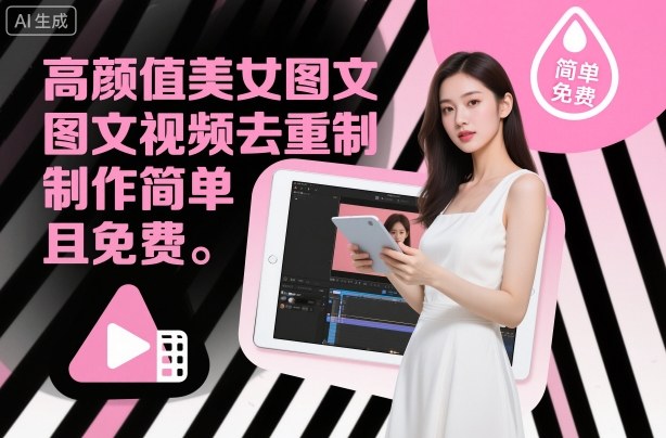 高颜值美女图文视频去重制作教学,制作简单且免费-吾爱创业网