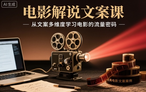 电影解说文案课,从文案多维度学习电影的流量密码-吾爱创业网