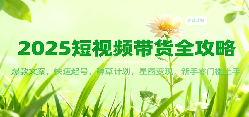 2025短视频带货全攻略:爆款文案,快速起号,种草计划,星图变现,新手零门槛上手-吾爱创业网