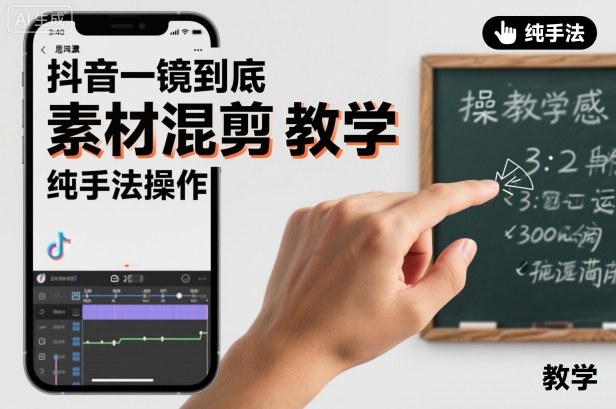 抖音一镜到底素材混剪教学，纯手法操作-吾爱创业网