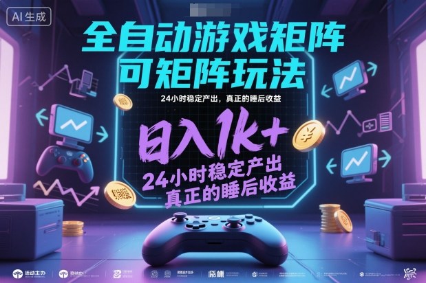 全自动游戏掘金,可矩阵操作,日入1k+,24小时稳定产出,真正的睡后收益【揭秘】-吾爱创业网