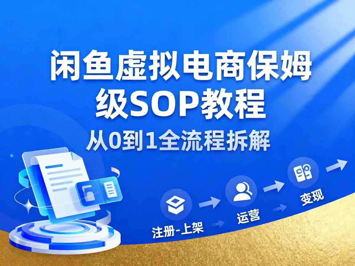 闲鱼虚拟电商,月入轻松过1W,保姆级SOP教程-吾爱创业网
