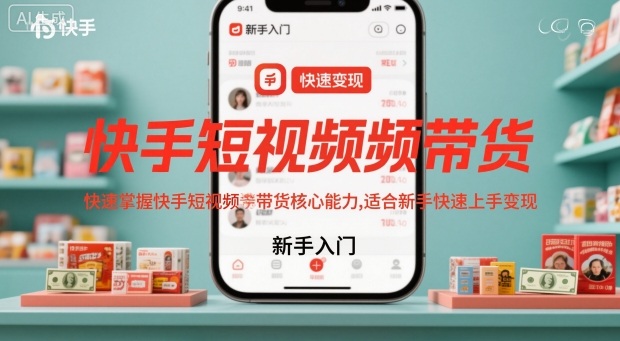 快手短视频带货，快速掌握快手短视频带货核心能力，适合新手快速上手变现-吾爱创业网