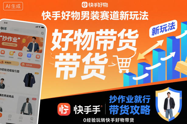 快手好物男装赛道新玩法，抄作业就行，0经验玩转快手好物带货-吾爱创业网