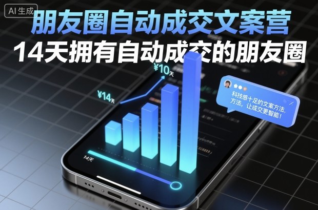 朋友圈自动成交文案营,14天拥有自动成交的朋友圈-吾爱创业网