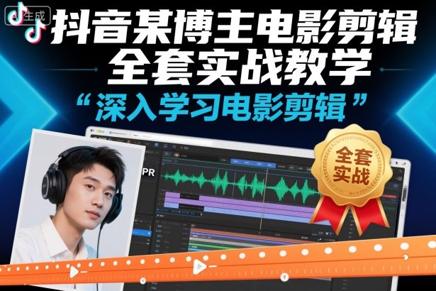 抖音某博主电影剪辑全套实战教学,深入学习电影剪辑-吾爱创业网