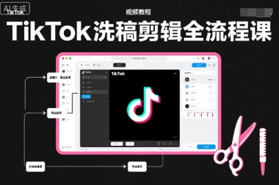TikTok洗稿剪辑全流程课,PR洗稿剪辑全流程,TK洗稿运营课-吾爱创业网