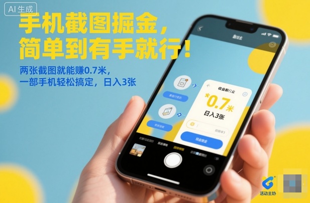 手机截图掘金,简单到有手就行!两张截图就能賺0.7米,一部手机轻松搞定,日入3张【揭秘】-吾爱创业网