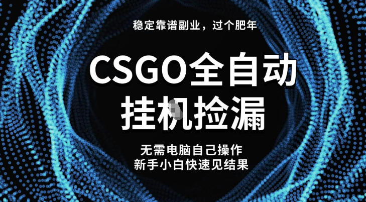 【稳定副业】全球最热门游戏CSGO全自动捡漏,最新玩法,新手小白日入5张+【揭秘】-吾爱创业网