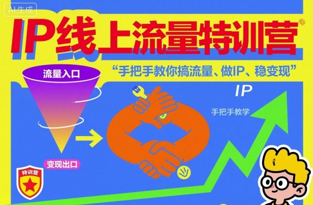 IP线上流量特训营，手把手教你搞流量、做IP、稳变现-吾爱创业网