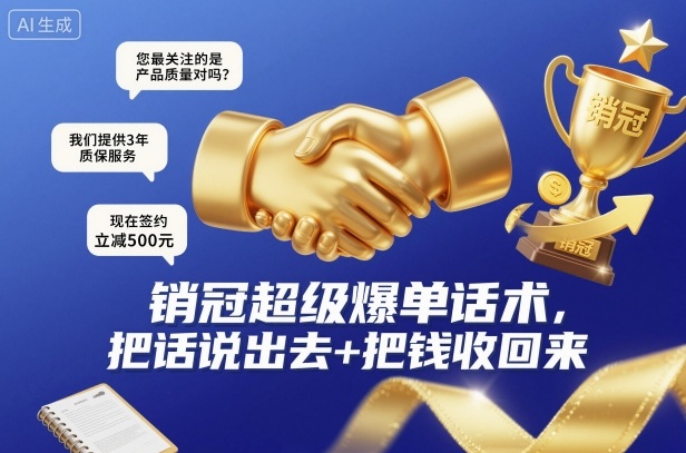 销冠超级爆单话术,把话说出去+把钱收回来-吾爱创业网