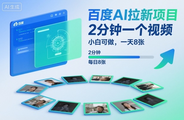 百度AI拉新项目,2分钟一个视频,小白可做,一天8张【附案例+保姆级教程】-吾爱创业网