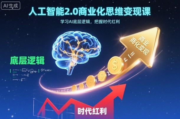 人工智能2.0商业化思维变现课,学习AI底层逻辑,把握时代红利-吾爱创业网