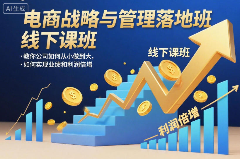 电商战略与管理落地班线下课,教你公司如何从小做到大,如何实现业绩和利润倍增【录音】-吾爱创业网