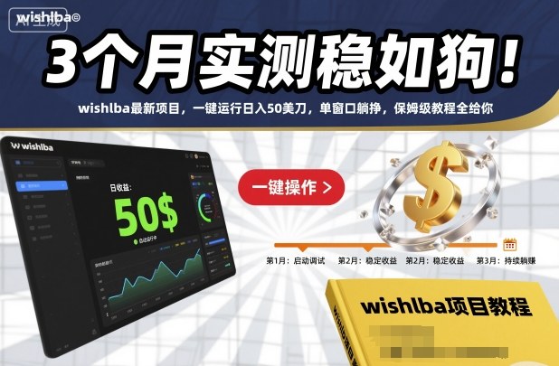 3个月实测稳如狗!wishlba最新项目,一键运行日入50美刀,单窗口躺挣,保姆级教程全给你【揭秘】-吾爱创业网
