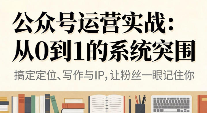 公众号运营实战，从定位到变现的全流程，从0到1的系统突围-吾爱创业网