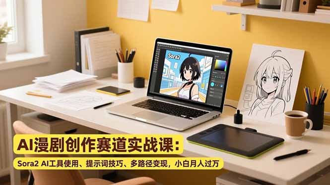 （16936期）AI漫剧创作赛道实战课：Sora2 AI工具使用、提示词技巧、多路径变现，小白月入过万-吾爱创业网