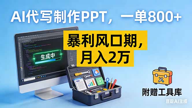（16967期）AI代写制作PPT，一单800+， 暴利风口期，月入2万【附工具】-吾爱创业网