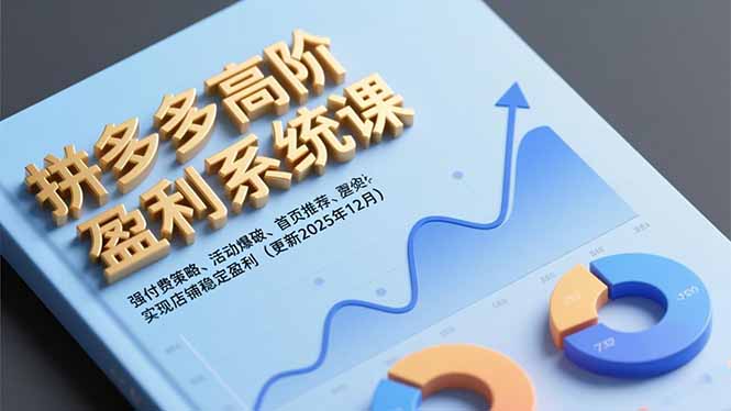 （16843期）拼多多高阶盈利系统课，强付费策略、活动爆破、首页推荐，实现店铺稳定盈利（更新12月）-吾爱创业网