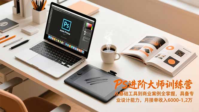（16868期）PS进阶大师训练营，从基础工具到商业案例全掌握，具备专业设计能力，月接单收入6000-1.2万-吾爱创业网