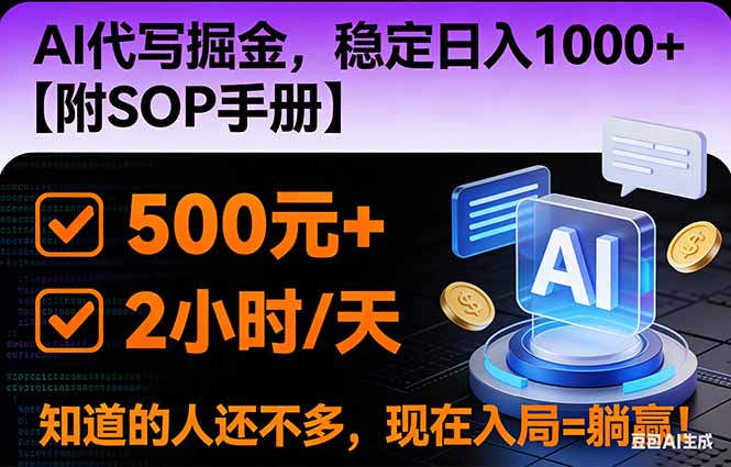 (16841期)2026风口项目,AI代写掘金,稳定日入1000+,掌握核心技能【附SOP手册】-吾爱创业网