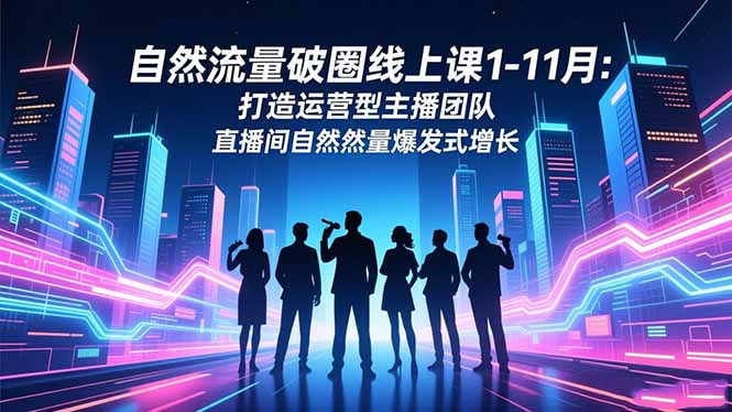 (16810期)自然流量破圈线上课1-11月:打造运营型主播团队 直播间自然流量爆发式增长-吾爱创业网